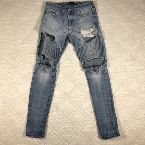 Pacsun of Los Angeles Very Distressed active stretch blue jeans 30X30‎ - Picture 1 of 6